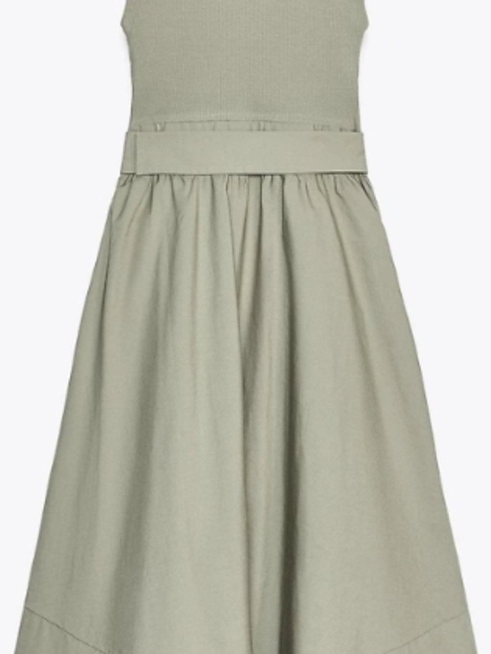 Zara Sage Green Sleeveless Midi Dress with Statement Buckle - Picture 7 of 8